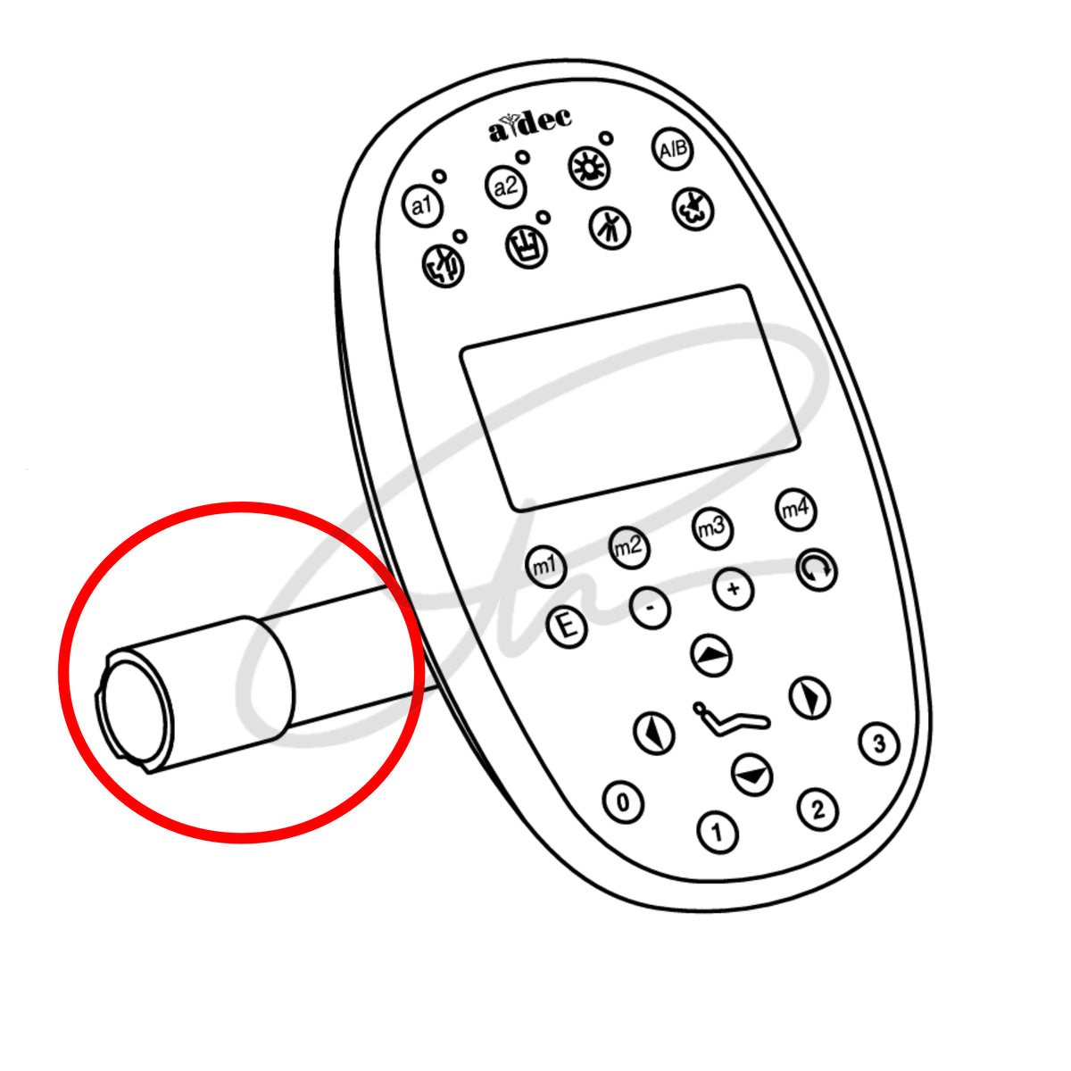 A-DEC 500 DELUXE TOUCHPAD PLASTIC ARM - 77.0084.01