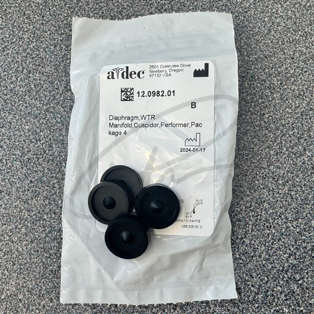 A-DEC DIAPHRAGM WATER MANIFOLD PERFORMER CUSPIDOR (PACK OF 4) - 12-0982-01