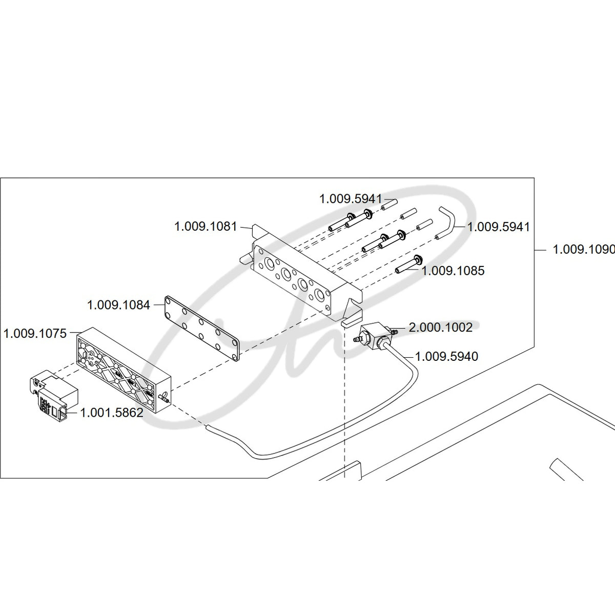 KAVO E30 EBS SPRAY CUT OUT S TABLE - 1.009.1090