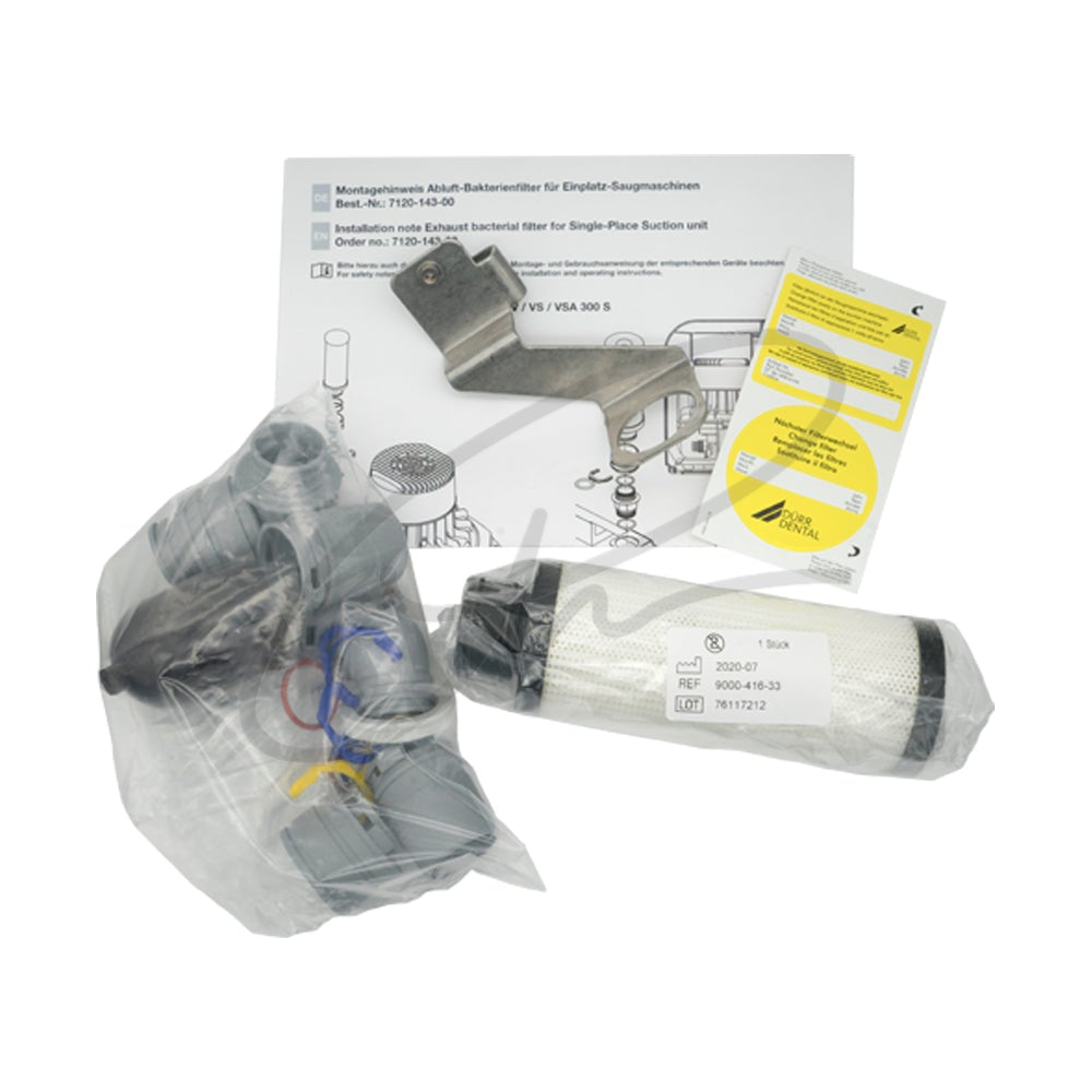 DURR EXHAUST AIR VIRUS BACTERIAL FILTER WITH MOUNTING BRACKET AND ACCESSORIES - 7120-143-00