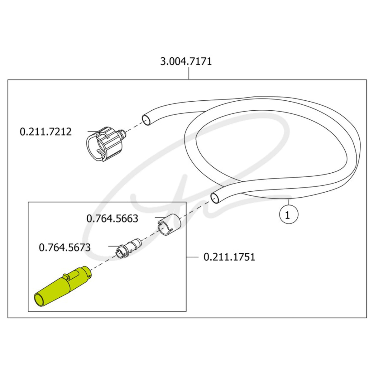 KAVO SMALL SPRAY MIST SUCTION HOSE COMPLETE - 3.004.7171