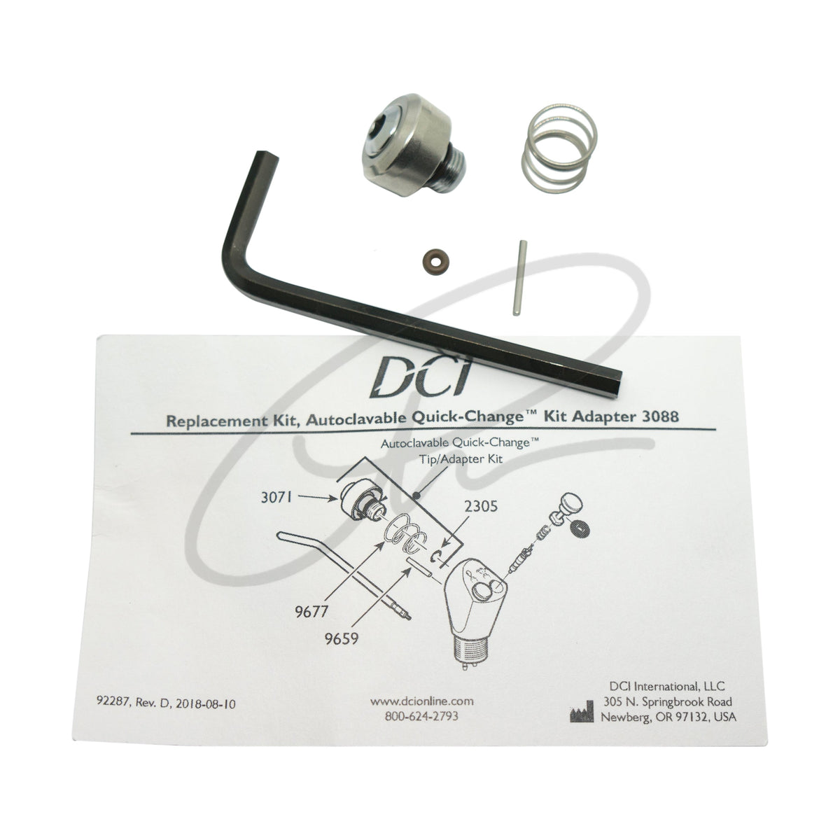 DCI SYRINGE TIP ADAPOR KIT WITH AUTOCLAVABLE O-RING'S - DCI 3088