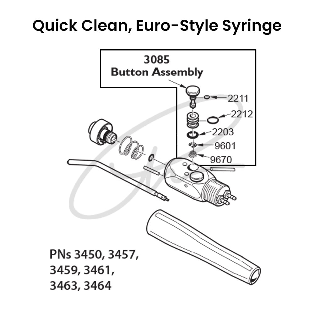 DCI SYRINGE BUTTON WITH SPRING, QUICK CLEAN - DCI 3085