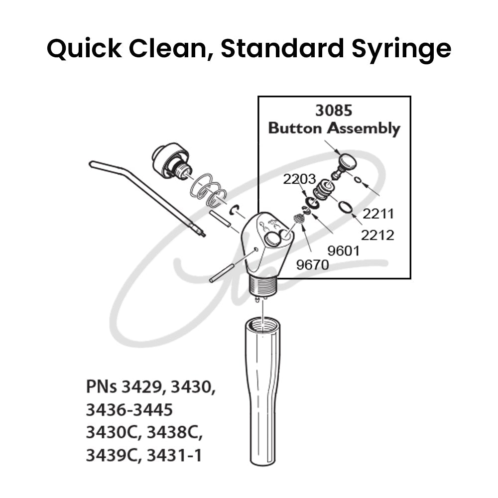 DCI SYRINGE BUTTON WITH SPRING, QUICK CLEAN - DCI 3085