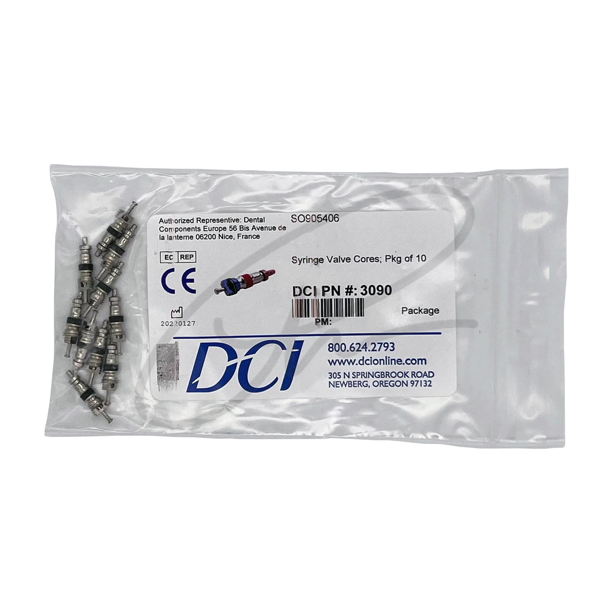 DCI SYRINGE VALVE CORE (PACK OF 10) - DCI 3090